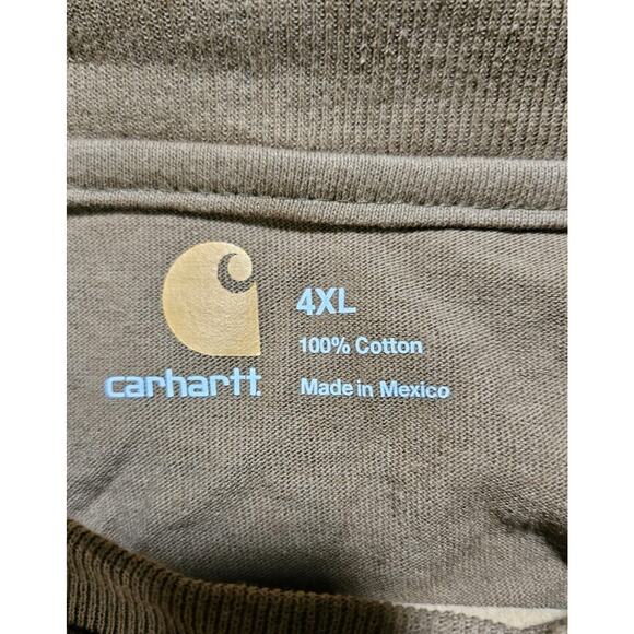 NWT Carhartt Men’s Long Sleeve T-Shirt Loose Fit Brown 4X - Picture 3 of 5